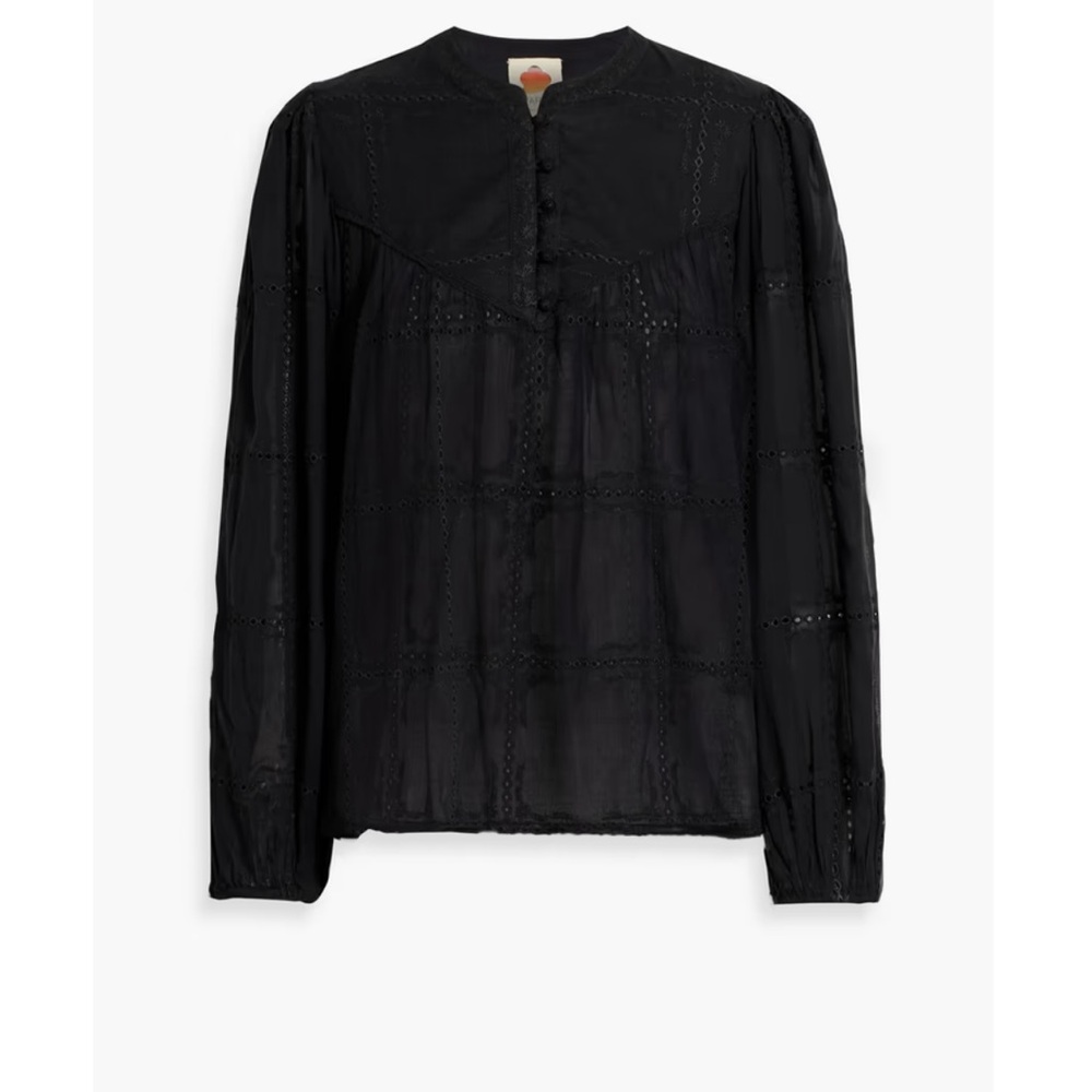 Farm Rio Embroidered Cotton-Voile top